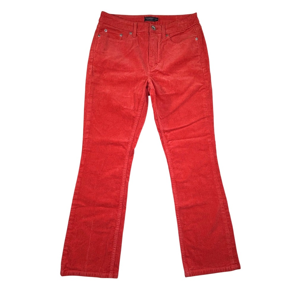 Vineyard Vines Womens 28 Corduroy Pants Coral Red Stretch Flare Leg Mid Rise